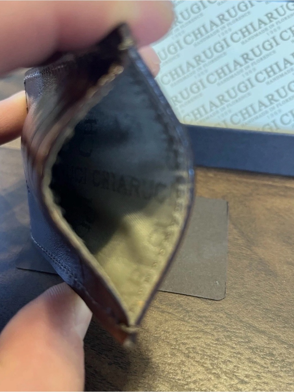 Brown Leather Money Clip - Crafted in Florence - Picture 6 of 11